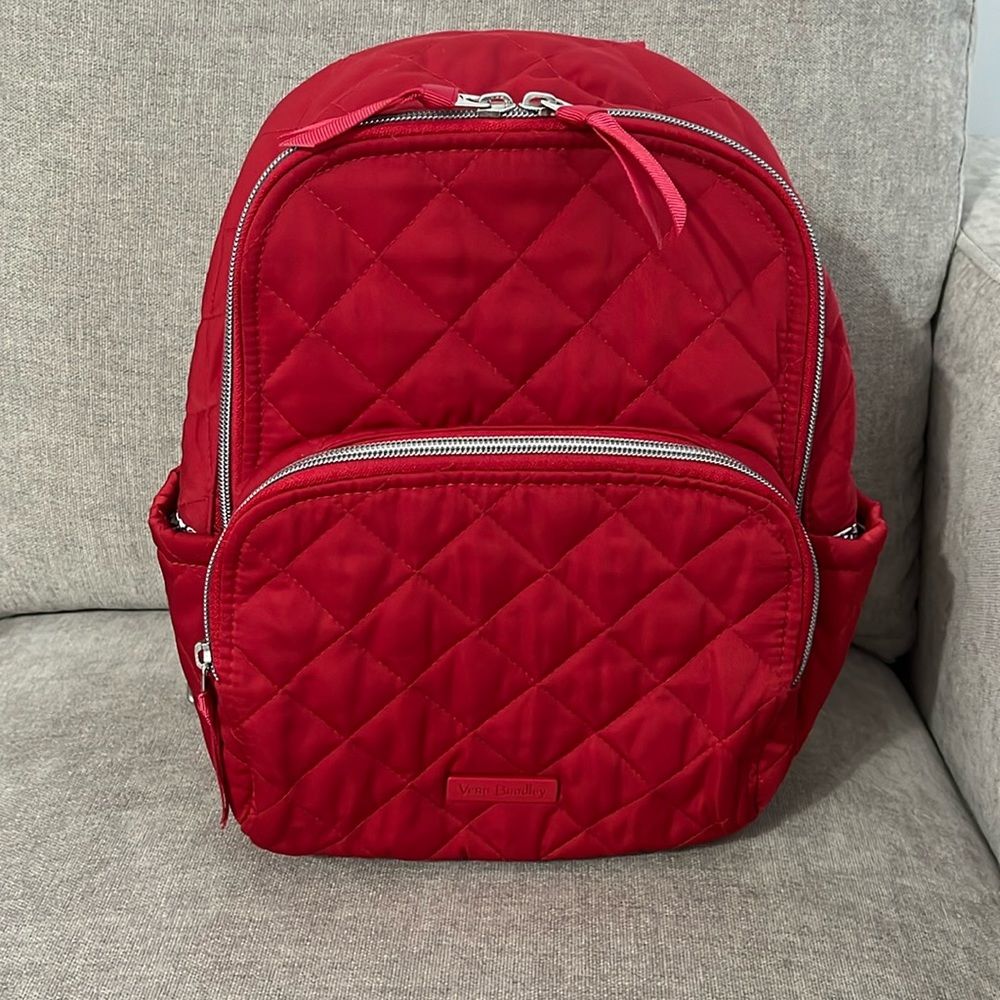 Vera Bradley Small Backpack in Cardinal Red Performance Twill NWOT